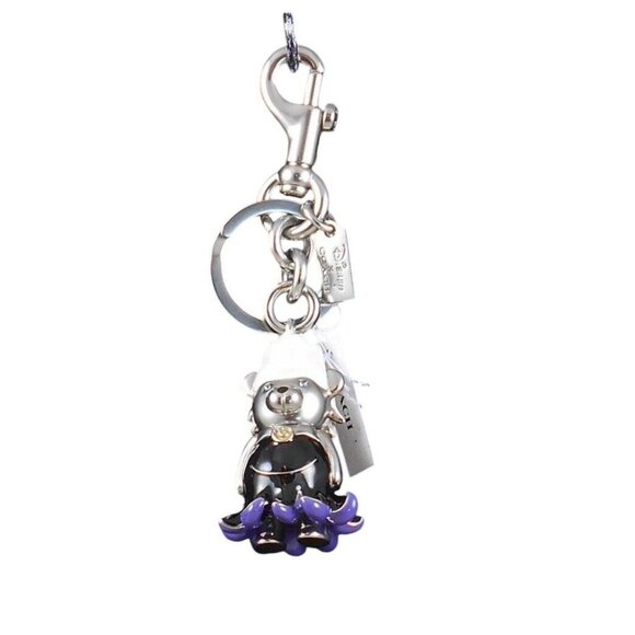 Coach X Disney Villains Silver URSULA Handbag Charm Key Fob Keychain CC346 $98 - Picture 2 of 6